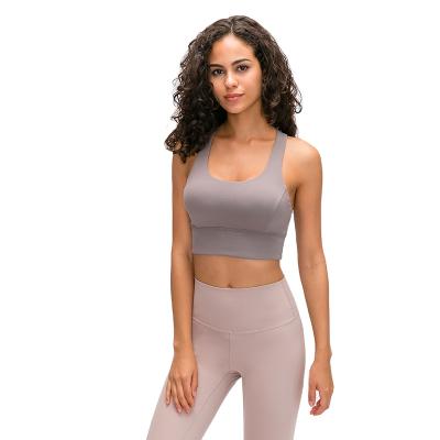 China Soft Breathable Women Fitness Gym Wear 80% 20% Nylon Spandex Training Yoga Sports Bra for sale