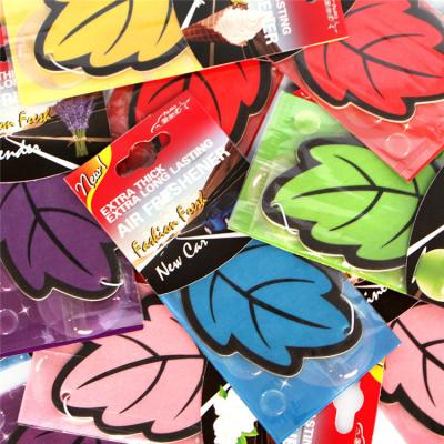 China Eco - Friendly Custom Logo Print Hanging Freshener Paper Car Air Fresheners for sale