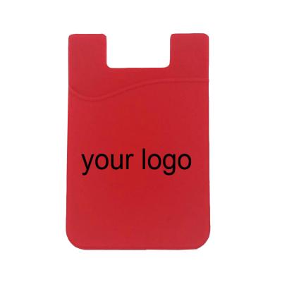 China Fashion Customized Adhesive Logo Silicone Mobile Phone Card Holder Credit Card Holders for sale