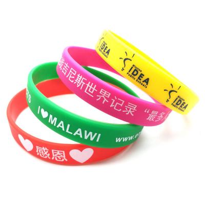 China Custom made promotion logo coloring personalized silicone wrist band silicone rubber wristbands for sale