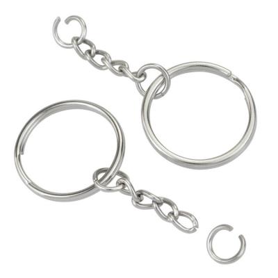 China Wholesale Eco-friendly Key Chain Accessories Metal Key Rings With Chain Attached Keyring Accessories for sale