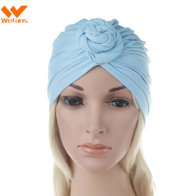 China New JOINT Wefans Women Stretch Solid Floral Muslim Chemotherapy Hat Scarf and Cloth Scarf Hat Scarf Gloves for sale