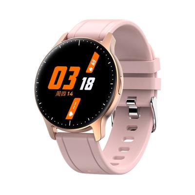 China New Fashion Touch Screen BT Calls Music Build In IP67 Waterproof Round Smartwatch Measures Blood Pressure Women Smart Watch for sale