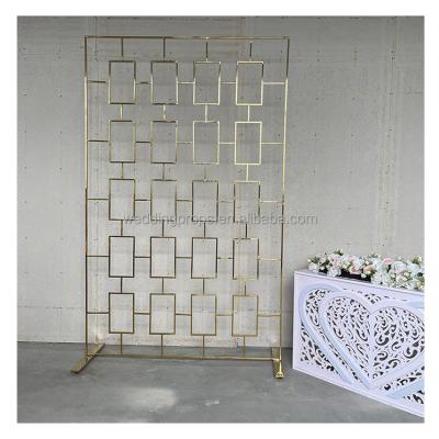 China Elegant Wedding Backdrop Stand Decoration Rectangle Arch Stainless Steel Gold High Quality Wedding Backdrop for sale