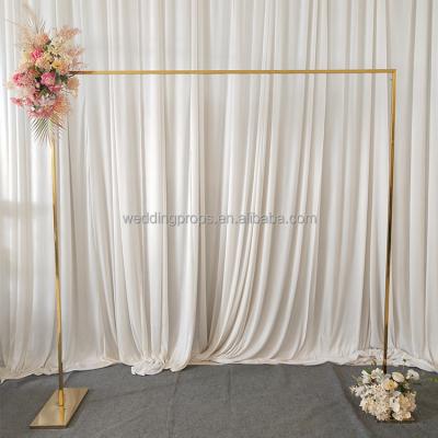 China Round Backdrop Stand Wedding Decoration Stainless Steel Gold Arch Frame Metal Wedding Backdrop Stand for sale