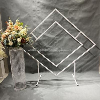 China Wedding Geometric Decoraction Banquet Wedding Metal Arch Stand Backdrop For Wedding Decoration for sale