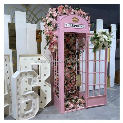 China Europe Style Indoor Metal London Pink Decoration Phone Booth For Sale for sale