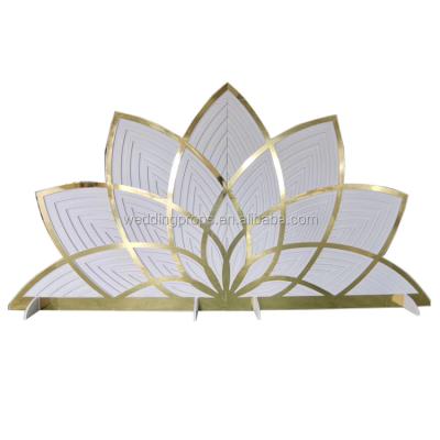 China Decoration Royal Wedding Stage Party Wedding Backdrop Lotus Flower Wall Acrylic Wall for sale