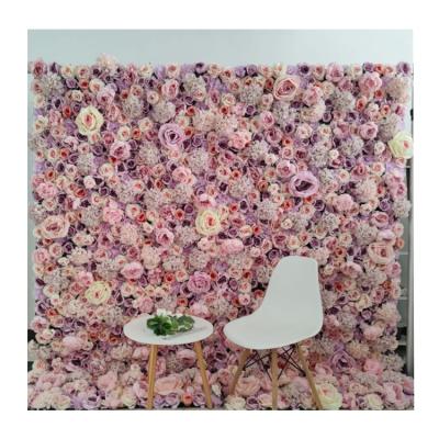 China Flower Wall Backdrop Wall Flowers Wedding Garland Artificial Flower Backdrop for sale