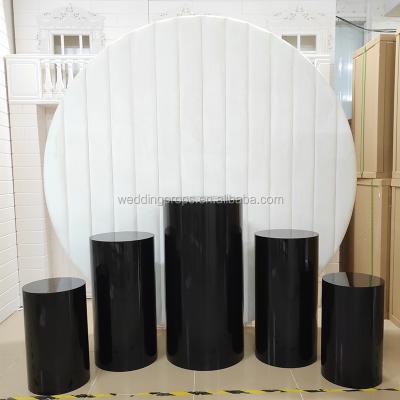 China Party Factory Price Black Acrylic Velvet Fabric Pedestals Wall Around Backdrop for sale