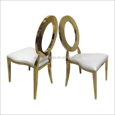 China Modern luxury stainless steel gold wedding chair for hotel event for sale