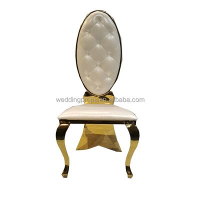 China 2021 Modern Bride Groom Inventory Titanium Golden Stainless Steel Wedding Chair for sale