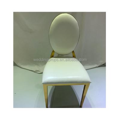 China Modern Stainless Steel Fancy Chair Stackable Round Chair Wedding Oval Back for sale