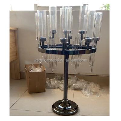 China Wholesale Party New Product Home Table Decor Black Candelabra Candlesticks Holder For Gift Wedding Decoration for sale