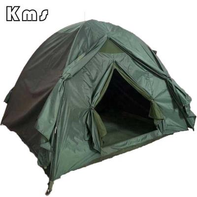 China Good Stability KMS Factory 2x2m Professional Waterproof Canvas Durable Windproof Camping Hiking Olive Green Army Outdoor Tent for sale