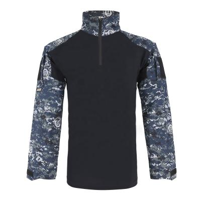 China Breathable Black KMS Digital Camouflage Militart Long Sleeve Shirts Army Tactical Clothing Combat Shirt For Men for sale