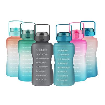 China Wholesale Bpa Free Sustainable Tritan Sports Time Marker Motivational Water Bottle With Straw for sale