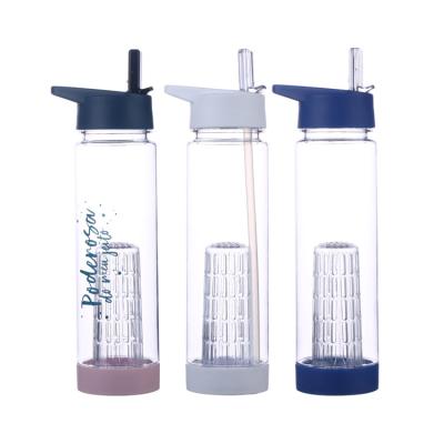 China Wholesale 700ml Tritan Bottle BPA Free Sustainable Drinking Plastic Sport Water Bottle Fruit Infuser for sale