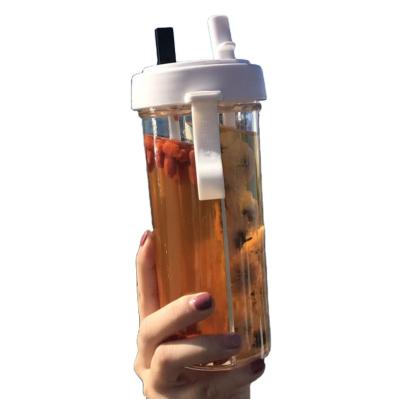 China 700ml Viable Hot Selling Plastic Fruit Infuser Tumbler All Season Water Bottle With Lid And Straw for sale