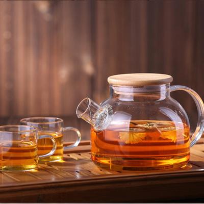 China Sustainable Household Handmade Borosilicate Glass Teapot Water Pot Heat Resistant Kettle for sale