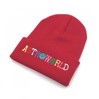 China ASTROWORLD color letter autumn/winter fashion hot selling trend couples warm knitted beanie wool hat wholesale for sale