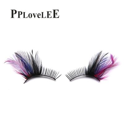 China Wholesale Lightweight Colored Feather Eyelashes Color Eyelashes Feather Eyelashes for sale