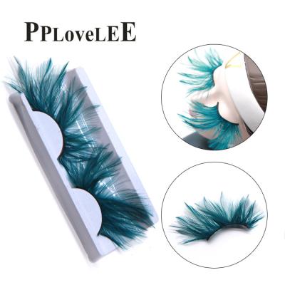 China Newest Light Makeup Feather Lashes Waterproof Multicolor Luminous Flash Lashes Shiny Party Eyelashes for sale