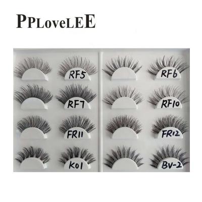 China Real hair 100% hand made natural soft eyelash clean 3d brand silk eyelashes private label silk eyelashes for sale