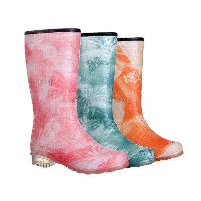 China Waterproof Custom Printing Ladies Fashion Rain Boots for sale