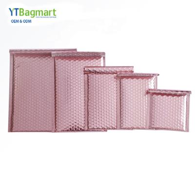 China YTBagmart Rose Gold Color Printed Courier Delivery Mail Shockproof Envelope Bags Wholesale Bubble Mailer for sale