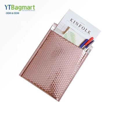 China Ytbagmart mailing plastic bubble mailer shockproof Flyer Bag Rose Gold Shipping Envelope Bubble poly for sale