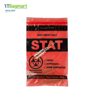 China Biohazard Moisture Proof Plastic Disposable Kangaroo LDPE Factory YTBagmart Specimen Ziplock Bags for sale