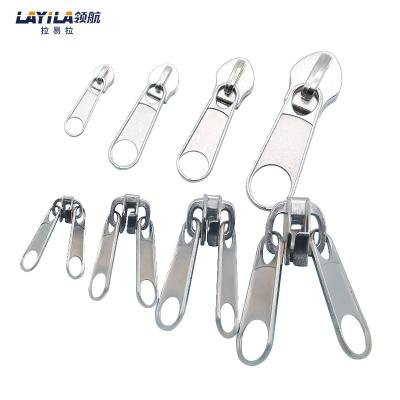 China Hot Sale Nickel Free Multipurpose Non Lock Custom Engraved Double Slider Zipper Puller Nylon for sale