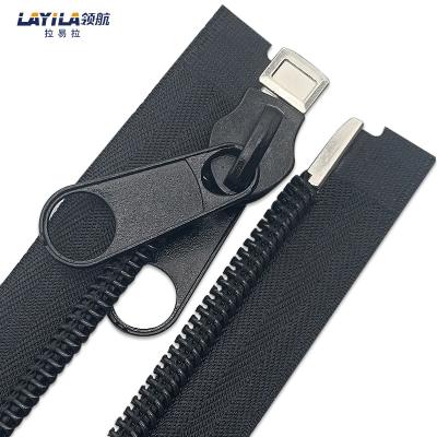 China Non Lock High Quality Heavy Duty Nylon Pullers #10 Double Awning Zipper Open for sale