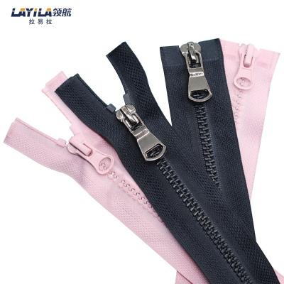 China Double Auto Lock Open End Vislon Zipper Netting For Adult Garment Production for sale