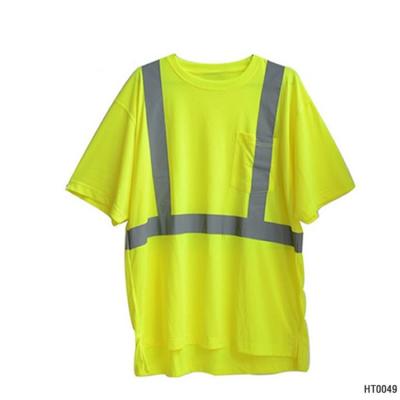 China Fluorescent Yellow Custom Sleeve Work Shorts Water Proof Reflective Summer T-Shirt for sale