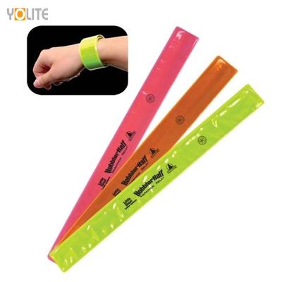 China Fall Protection Equipment Promotion Gift Custom PVC Slap Wristbands Reflective Slap Wraps for sale