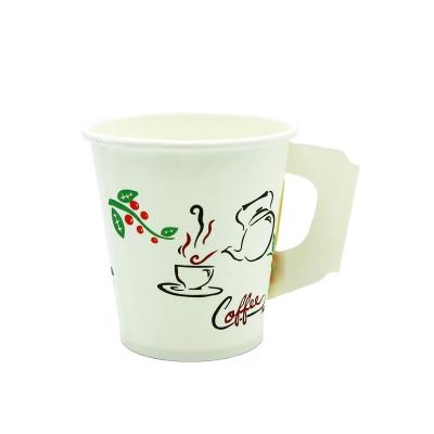 China 7oz Disposable Hot Drink Tea Paper Cup With Handle for sale