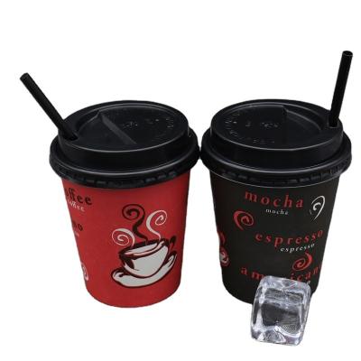 China High Quality Disposable Coffee Cups 8oz Disposable Logo Printed Paper Hot Coffee Cup With Lid for sale