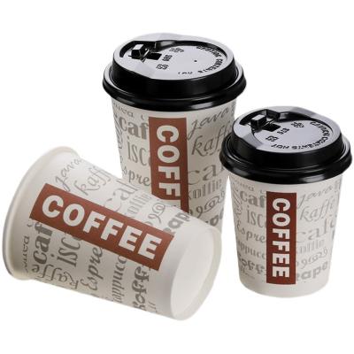 China Disposable Portable Hot Drink Coffee Coffee Paper Cups With Lid for sale