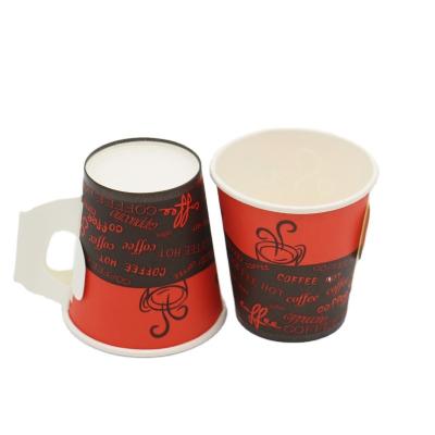 China 8oz Disposable High Quality Custom Paper Coffee Cup Logo Printed Fashion Disposable Coffee With Handle for sale