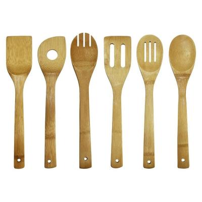 China 2021 Sustainable Hot Sale Kitchen Instruments Spatula Set Bamboo Wooden Turner Utensils Set For Kitchen for sale