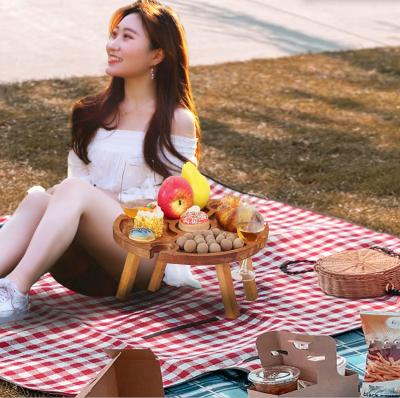 China Modern Camping Table Outdoor Folding Tables Cheese Tray Folding Picnic Basket Portable Table for sale