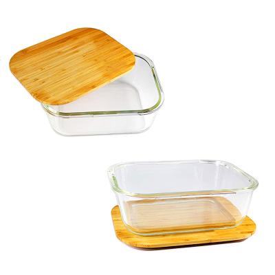 China Sustainable 4pcs Fiberglass Lunch Food Containers Bamboo Box for sale