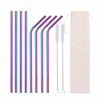 China Sustainable Reusable Straws Thickened 8 Set 10.5