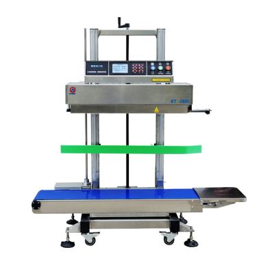 China Food Continuous Seal Machine Heat Induction Sealing Machine Continuous Strip Sealing With Coding Machine Vertical KT-280L for sale