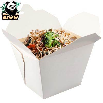 China Bio-degradable Custom Print Kraft Food Containers Delicatessen Box Bowls Disposable Takeout Pasta Rice Salad Lunch Noodle Food Paper Boxes for sale