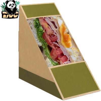 China Recycled Materials Custom Print Paperboard Burger Box Recyclable Biodegradable Eco-friendly Fast Food Takeout Kraft Paper Packaging Sandwich Boxes for sale