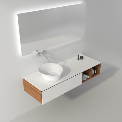 China New Design SM-8341 Modern Bathroom Lavatory Artificial Stone Solid Outdoor Sink for sale