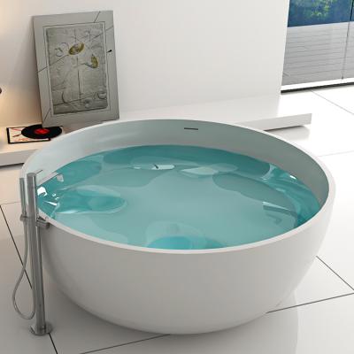 China Modern Freestanding Round Stone SM-8615 Two Person Bathroom Bathtub for sale